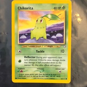 Pokémon Card - Chikorita - Vintage Neo Genesis Base Set 53/111 - NEAR MINT